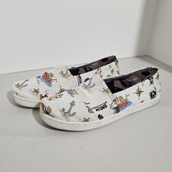 Toms Nautical Dogs Canvas Women's Classics Slip-on Shoes Youth 5.5 - Picture 3 of 10